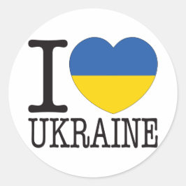 Ukraina Kärlek v2 Runt Klistermärke