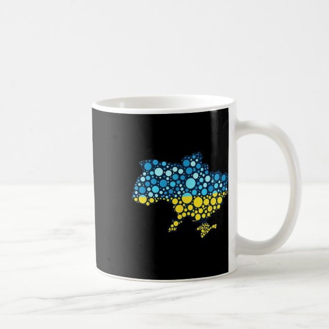 Ukraina Karta Blå Gul Ukraina Flagga Modern Konst  Kaffemugg (Höger)