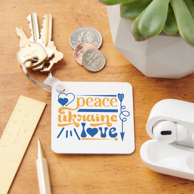 Ukraina Karta Färg Ukraina Nyckelring (Skrivbord)