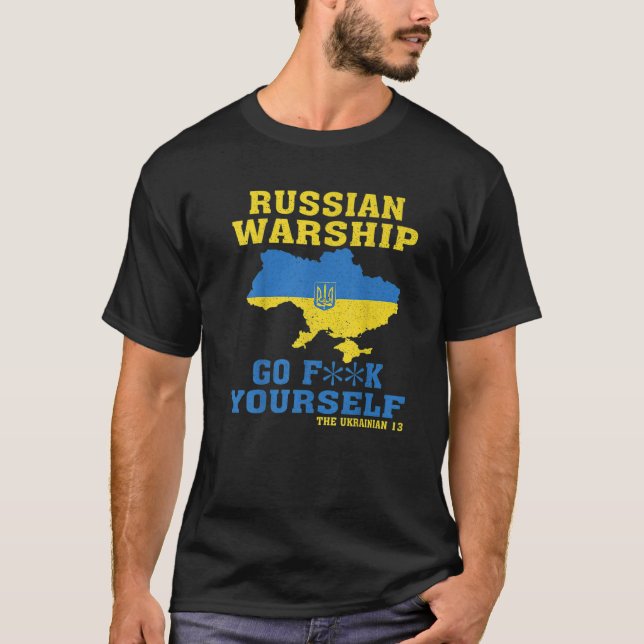 Ukraina Karta Flagga Färg Glory to Ukraina Support T Shirt (Framsida)