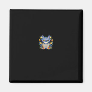 Ukraina Katt Blommig Vintage Ukrainsk Vyshyvanka S Magnet