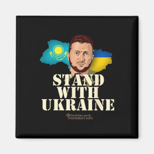 Ukraina Kazakstan Volodymyr Zelensky Stå Med U Magnet