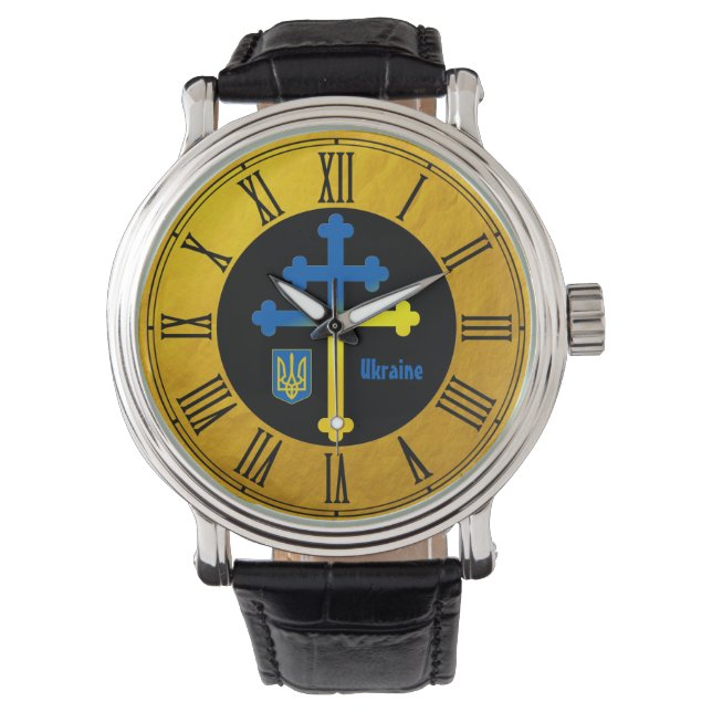 Ukraina Kor Symbol & Lorraine kor Armbandsur (Framsida)