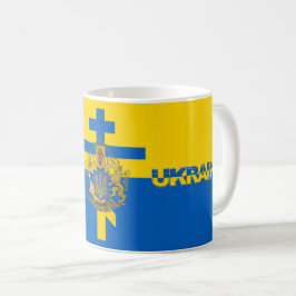 Ukraina-kors och nationell emblem kaffemugg