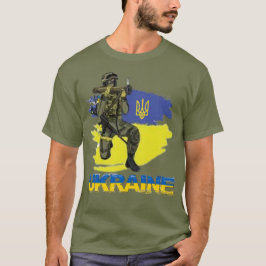 Ukraina Krigare Militär Soldat Trident Zelensky T Shirt