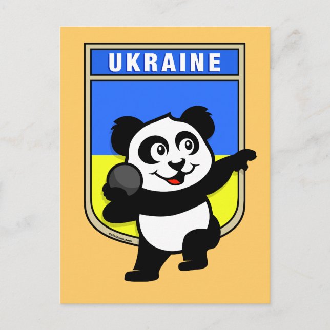Ukraina Kulstötning Panda Vykort (Framsida)