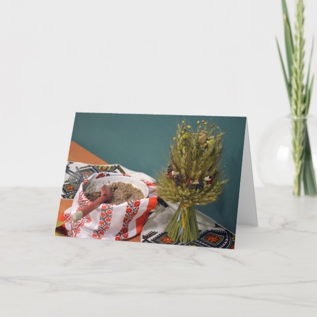 Ukraina Kutya och Didukh Helgkort (Framsida)