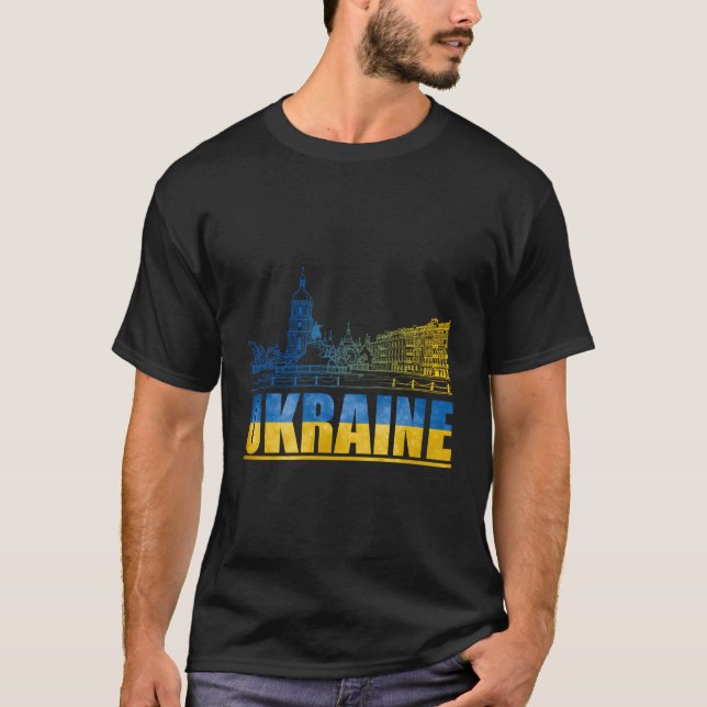 Ukraina Kyiv Ukraina Support Ukraina Free Ukraina  T Shirt (Framsida)