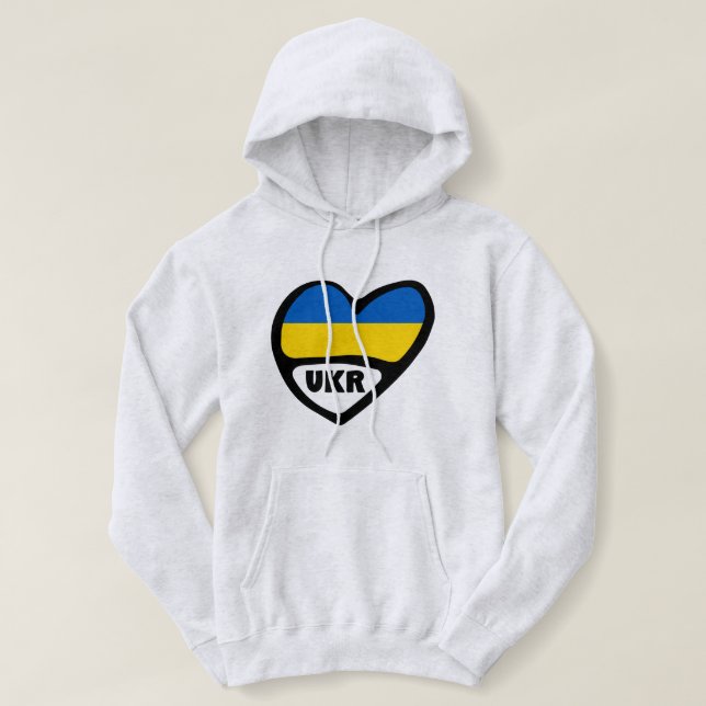 Ukraina Land Code Flagga Heart, UKR T Shirt (Design framsida)