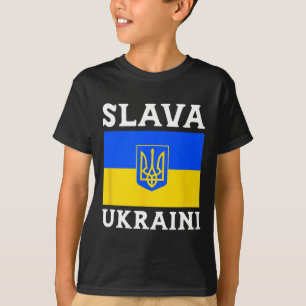 Ukraina Landsflagga Stolthet Slava Ukraini 1 T Shirt