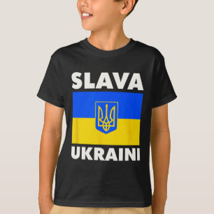 Ukraina Landsflagga Stolthet Slava Ukraini 2 T Shirt