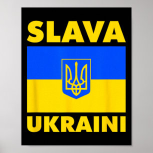 Ukraina Landsflagga Stolthet Slava Ukraini Poster