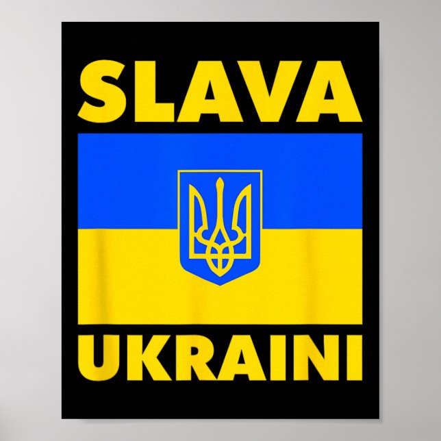 Ukraina Landsflagga Stolthet Slava Ukraini  Poster (Framsidan)