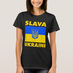 Ukraina Landsflagga Stolthet Slava Ukraini T Shirt