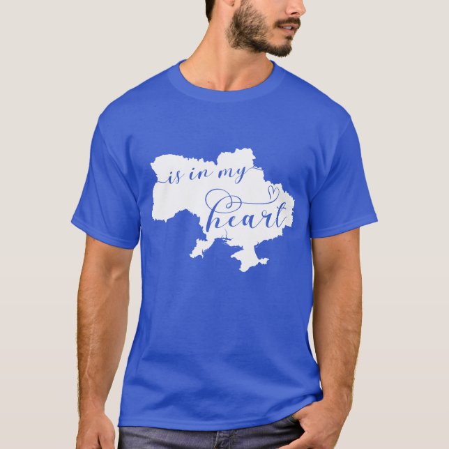 Ukraina ligger i mitt hjärta, Karta T Shirt (Framsida)
