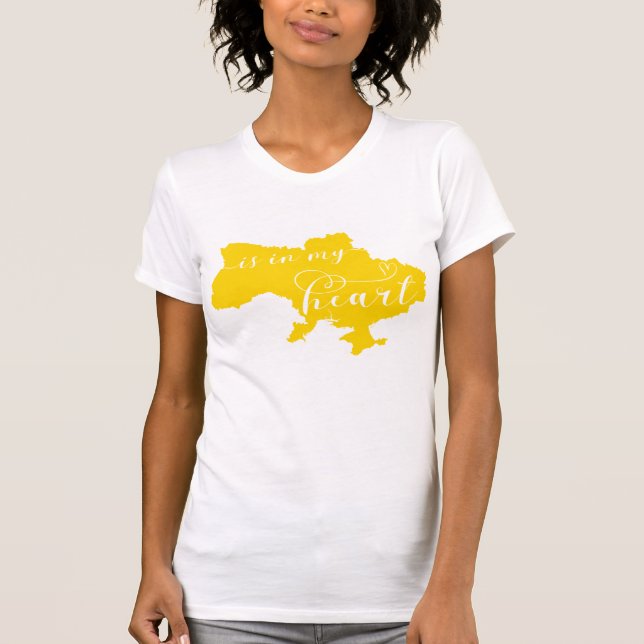 Ukraina ligger i mitt hjärta t shirt (Framsida)