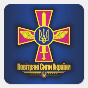 Ukraina Luft Force Fyrkantigt Klistermärke