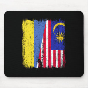 Ukraina Malaysia Halv Flagga Ukrainsk Malaysisk He Musmatta