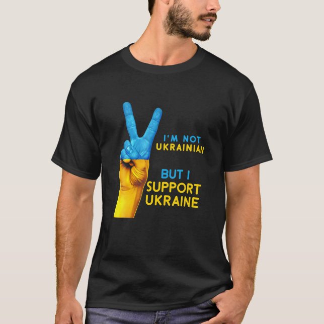 Ukraina Manar stöder Ukraina Ukrainas Underbara EU T Shirt (Framsida)
