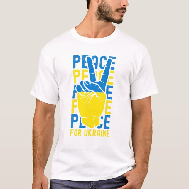 Ukraina Manar stöder Ukraina Ukrainas Underbara EU T Shirt (Framsida)
