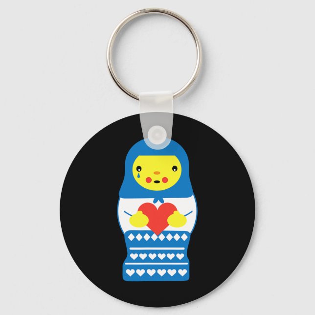 Ukraina Matryoshka-docka gråter  Nyckelring (Framsida)