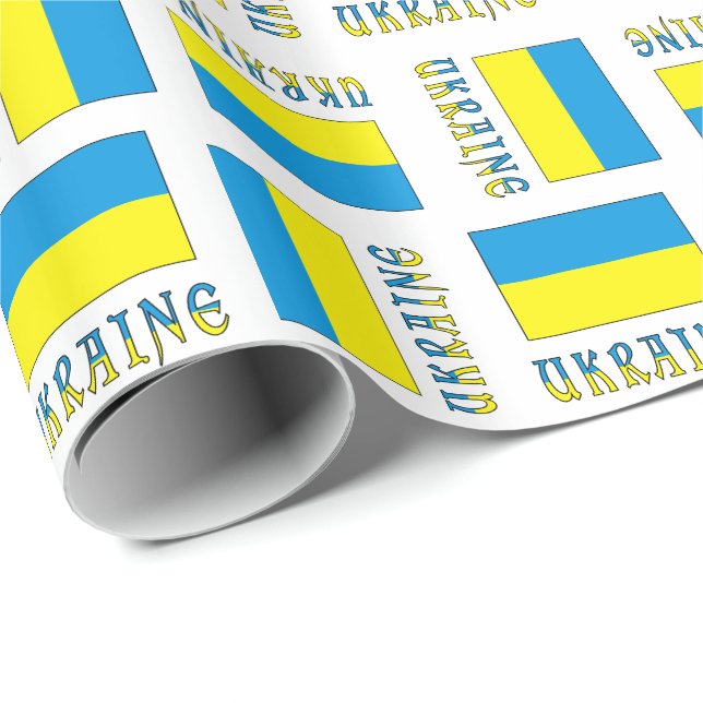 Ukraina med ukrainska flaggans gåva presentpapper (Rullad Hörn)