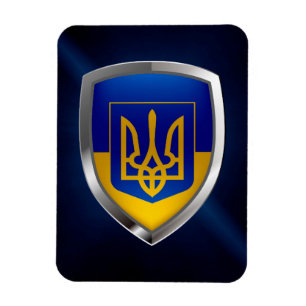 Ukraina metallisk Emblem Magnet