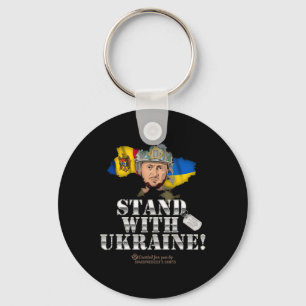 Ukraina Moldavien Supporter Design Zelensky Stå Wi Nyckelring