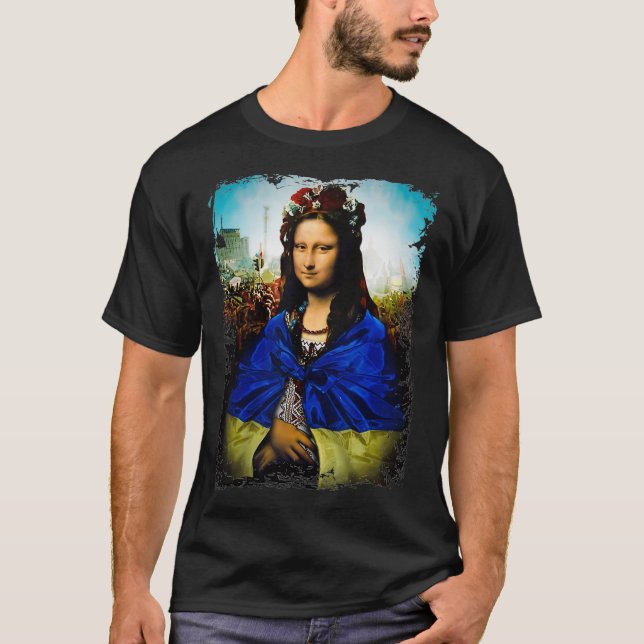Ukraina Mona Lisa Ukrainyina ukrainsk cute Graphic T Shirt (Framsida)