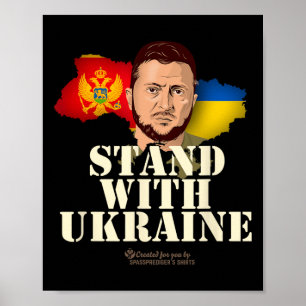 Ukraina Montenegro Volodymyr Zelensky Stå med U Poster
