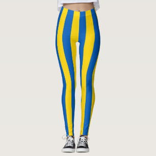 Ukraina National Flagga Lodrät Stripe Leggings