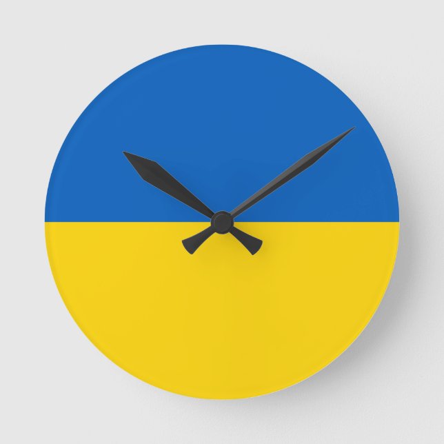 Ukraina Nationalflagga Rund Klocka (Framsida)