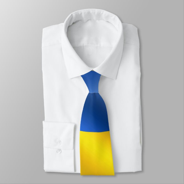 Ukraina Neck Tie Support Freedom Ukraina Flagga Slips (Bunden)
