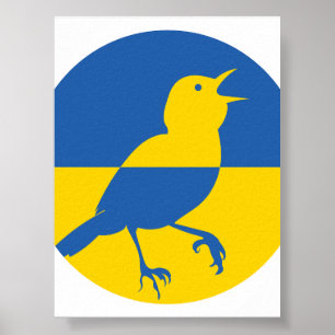 Ukraina Nightingale Ukrainska Flagga National Anim Poster