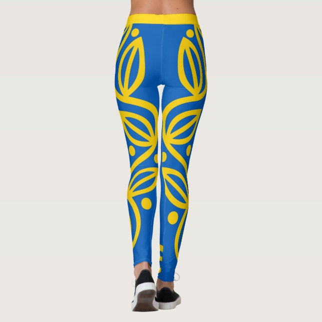Ukraina och Flagga mode, helgdag / sport Leggings (Baksida)