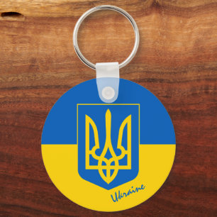 Ukraina och Flagga mode, resor/sport Nyckelring