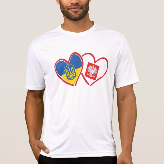 Ukraina och Polens flagga T Shirt (Framsida)