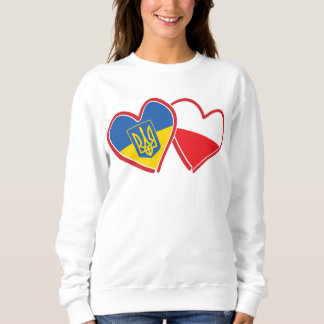 Ukraina och polska flagga hjärtan t shirt