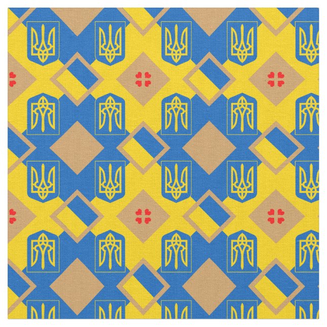 Ukraina och Ukraina Flagga trendig Fabric mode Tyg (Närbild)