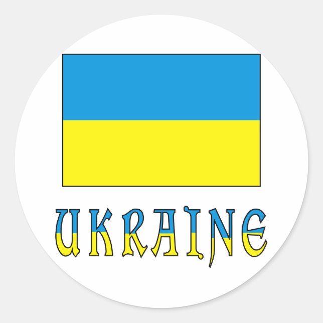 Ukraina och Ukraina Runt Klistermärke (Framsida)