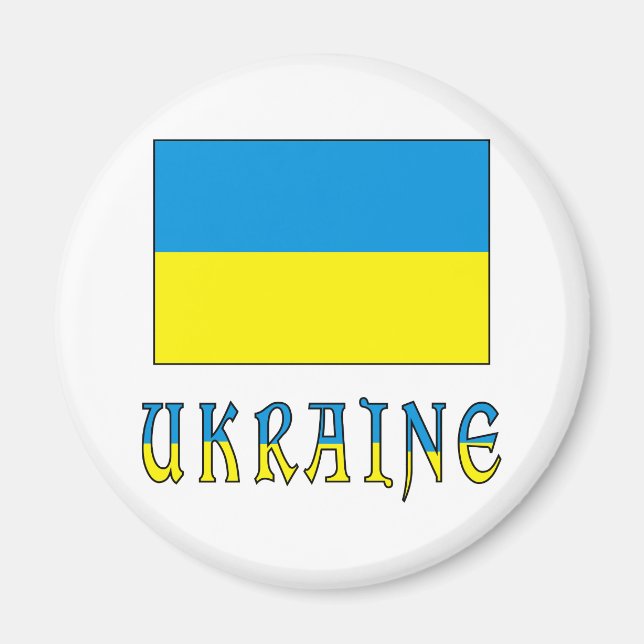 Ukraina och Ukrainsk flagga Magnet (Framsidan)