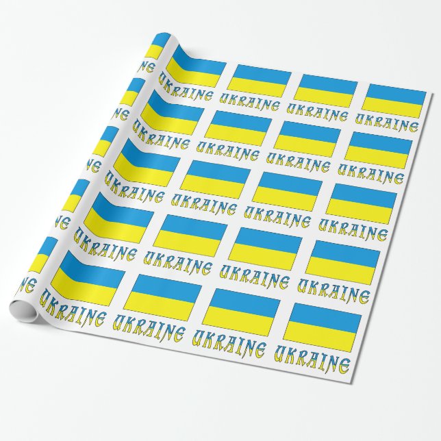 Ukraina och ukrainska flaggan presentpapper (Utrullad)