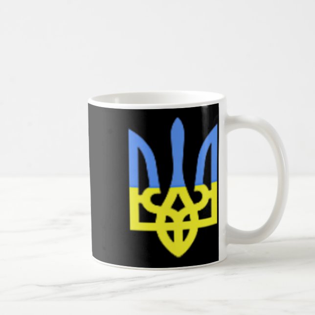 Ukraina Ört Blå Och Gul Ukrainsk Flagga Ficka Kaffemugg (Höger)