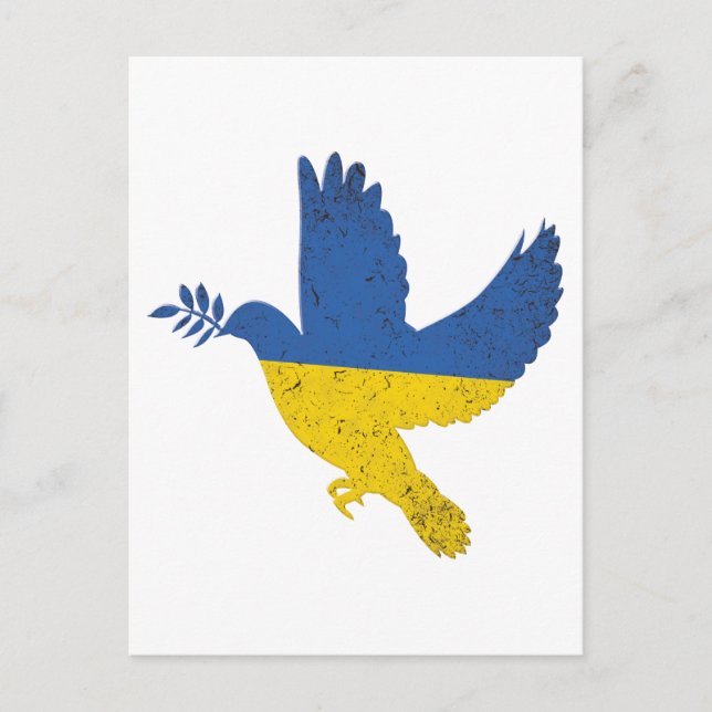 Ukraina Peace Dove, Ukrainas Pride Flagga Vykort (Framsida)