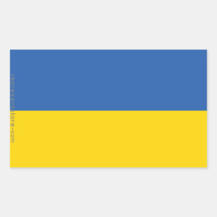 Ukraina Plain Flagga Rektangulärt Klistermärke