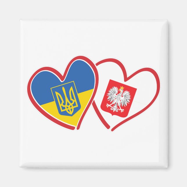 Ukraina-Polen-Eagle-Flagga Magnet (Framsidan)