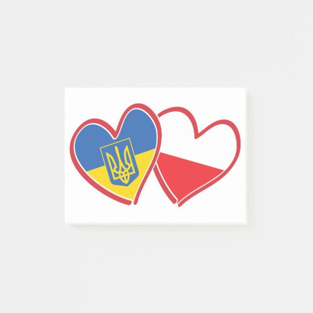 Ukraina-Polen-Flagga Post-it Block (Framsida)