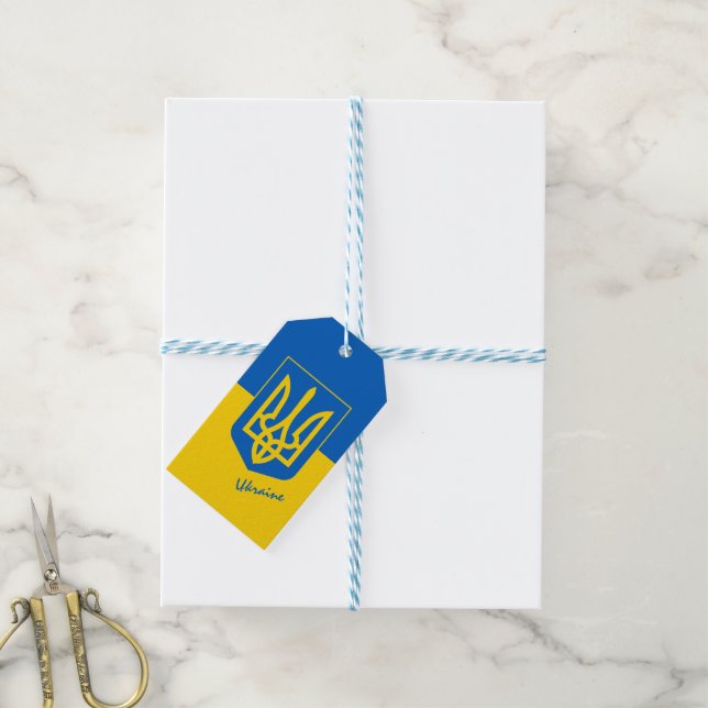 Ukraina presentetikett, patriotisk, fest, Ukrainsk Presentetikett (Med Snöre)