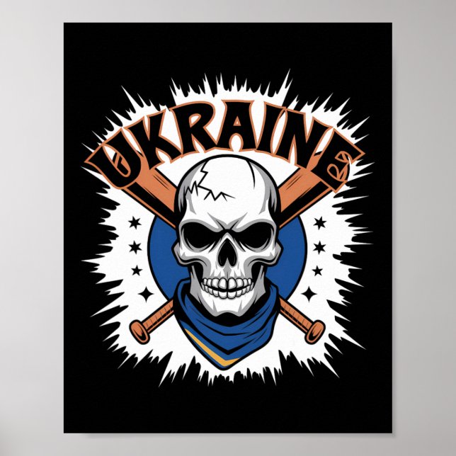 Ukraina presentflagga Ukraini Kiev Ukrainska Ukraj Poster (Framsidan)