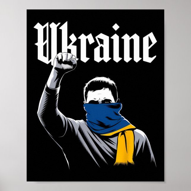 Ukraina presentflagga Ukraini Kiev Ukrainska Ukraj Poster (Framsidan)